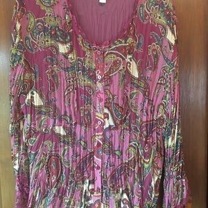 Coldwater Creek crinkle chiffon blouse XL